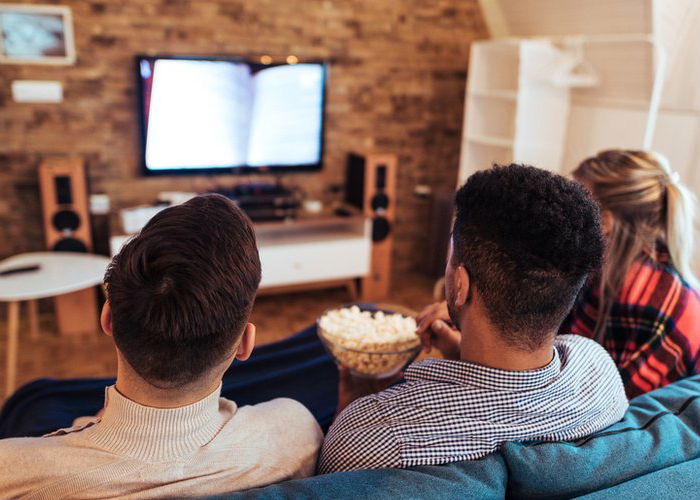 people watching a movie 